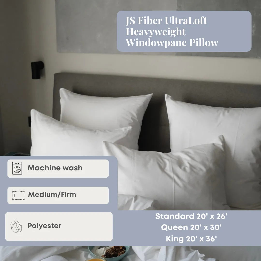 JS Fiber UltraLoft Heavyweight Windowpane Pillow