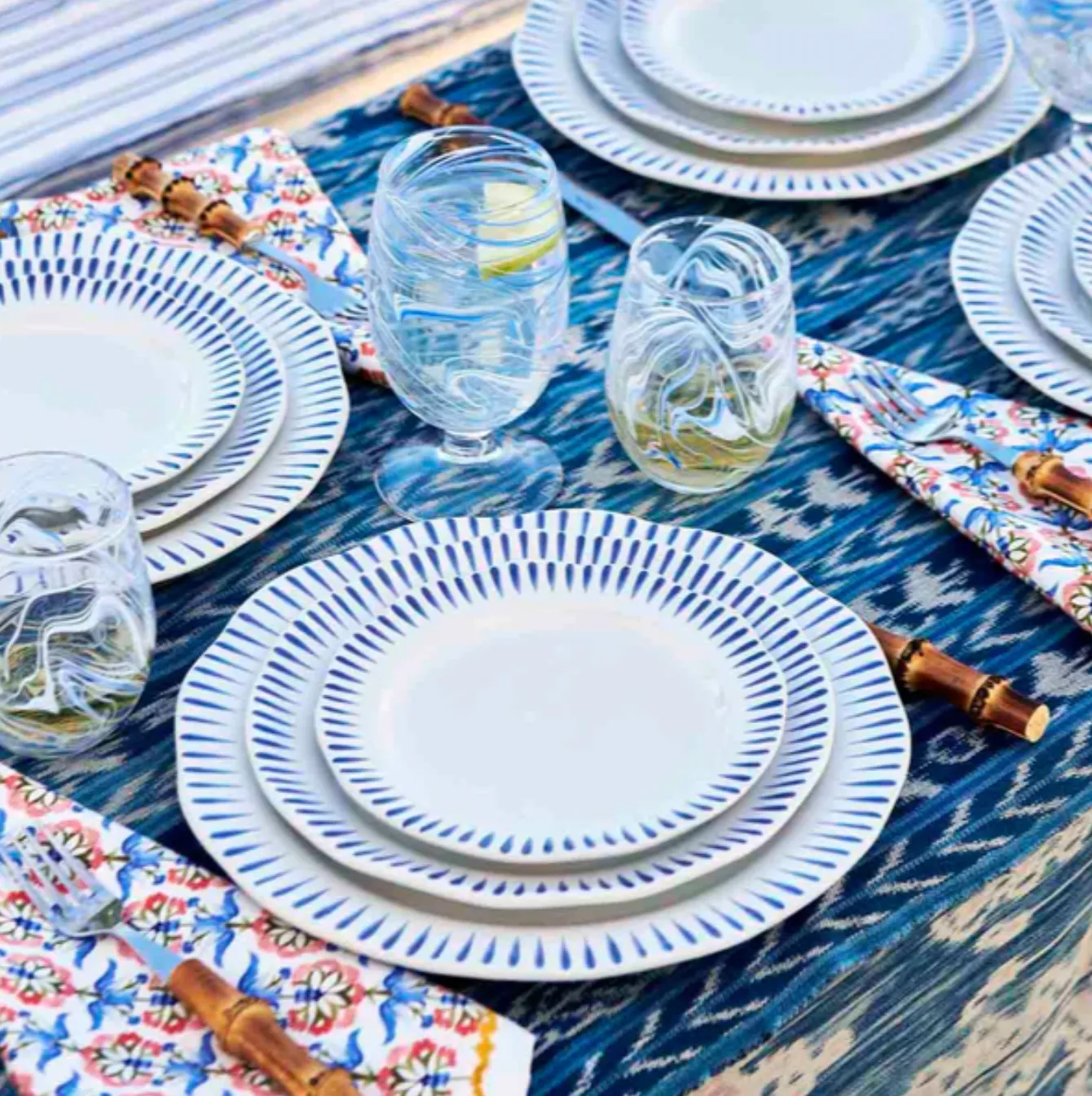 Juliska Sitio Stripe Delft Blue, 16pc Setting