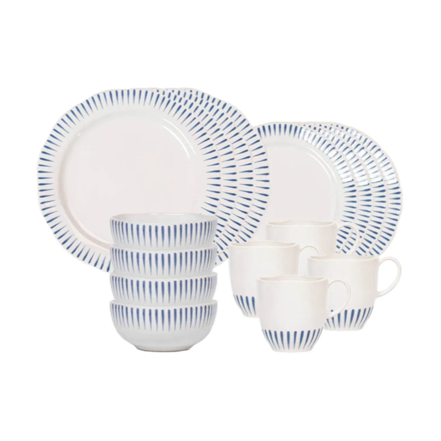 Juliska Sitio Stripe Delft Blue, 16pc Setting
