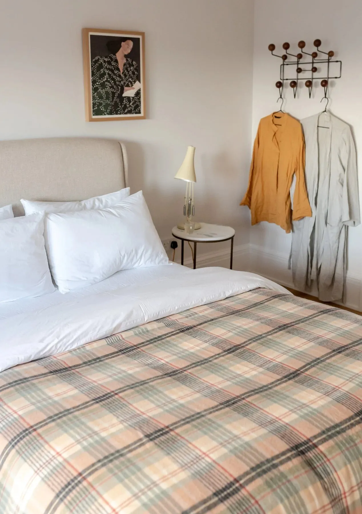 Lambswool Blanket in Seagrass Cottage Check