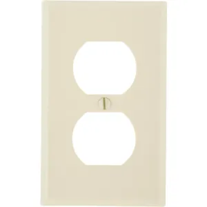 Leviton 1-Gang Smooth Plastic Outlet Wall Plate, Ivory