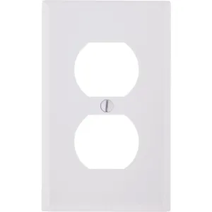 Leviton 1-Gang Smooth Plastic Outlet Wall Plate, White