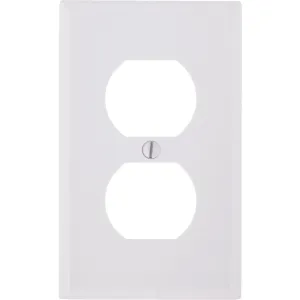 Leviton 1-Gang Smooth Plastic Outlet Wall Plate, White