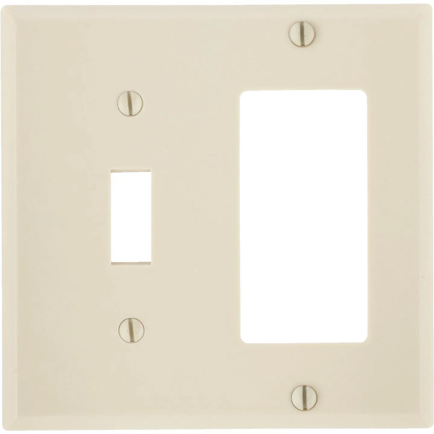 Leviton Decora 2-Gang Thermoset Single Toggle/Rocker Wall Plate, Ivory