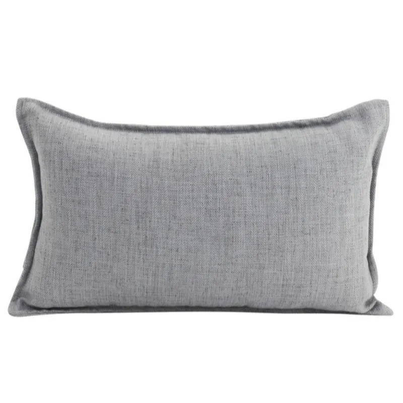 Light Grey Linen Cushion - 30cm x 50cm