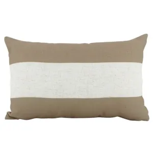 Linen Stripe Cushion Latte - 30cm x 50cm