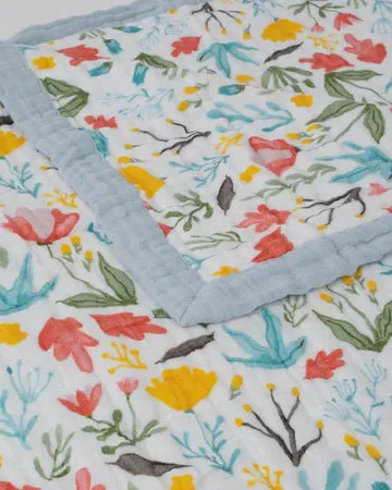 Little Unicorn Cotton Muslin Quilted Throw (60"x72")  / Meadow