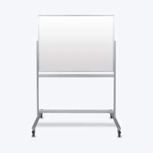 Luxor 48"W x 36"H Double-Sided Mobile Magnetic Glass Marker Board