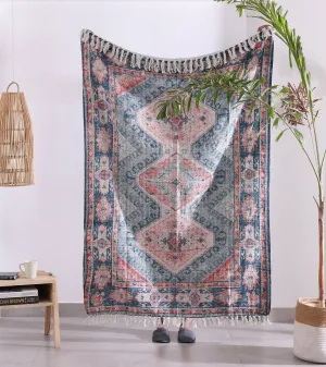 Luxury Wool Rug - Blue Rustic Decor | Boho Charm