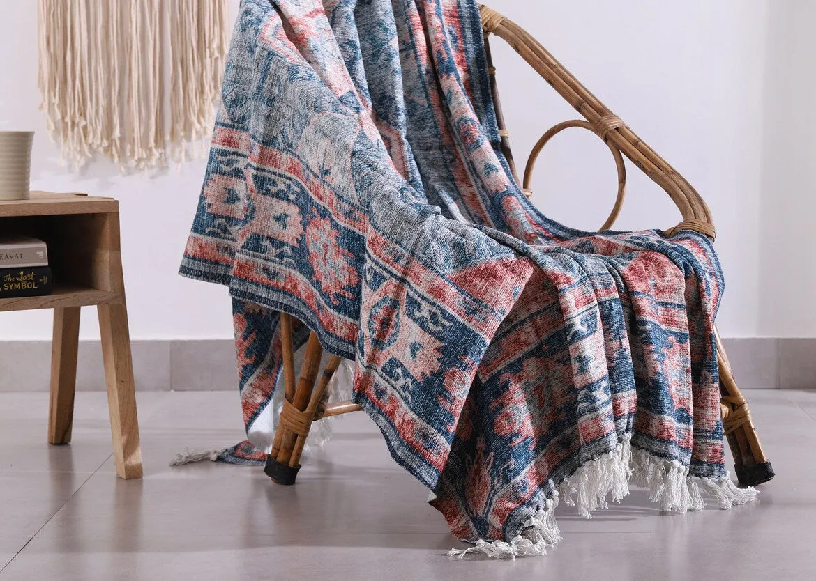 Luxury Wool Rug - Blue Rustic Decor | Boho Charm