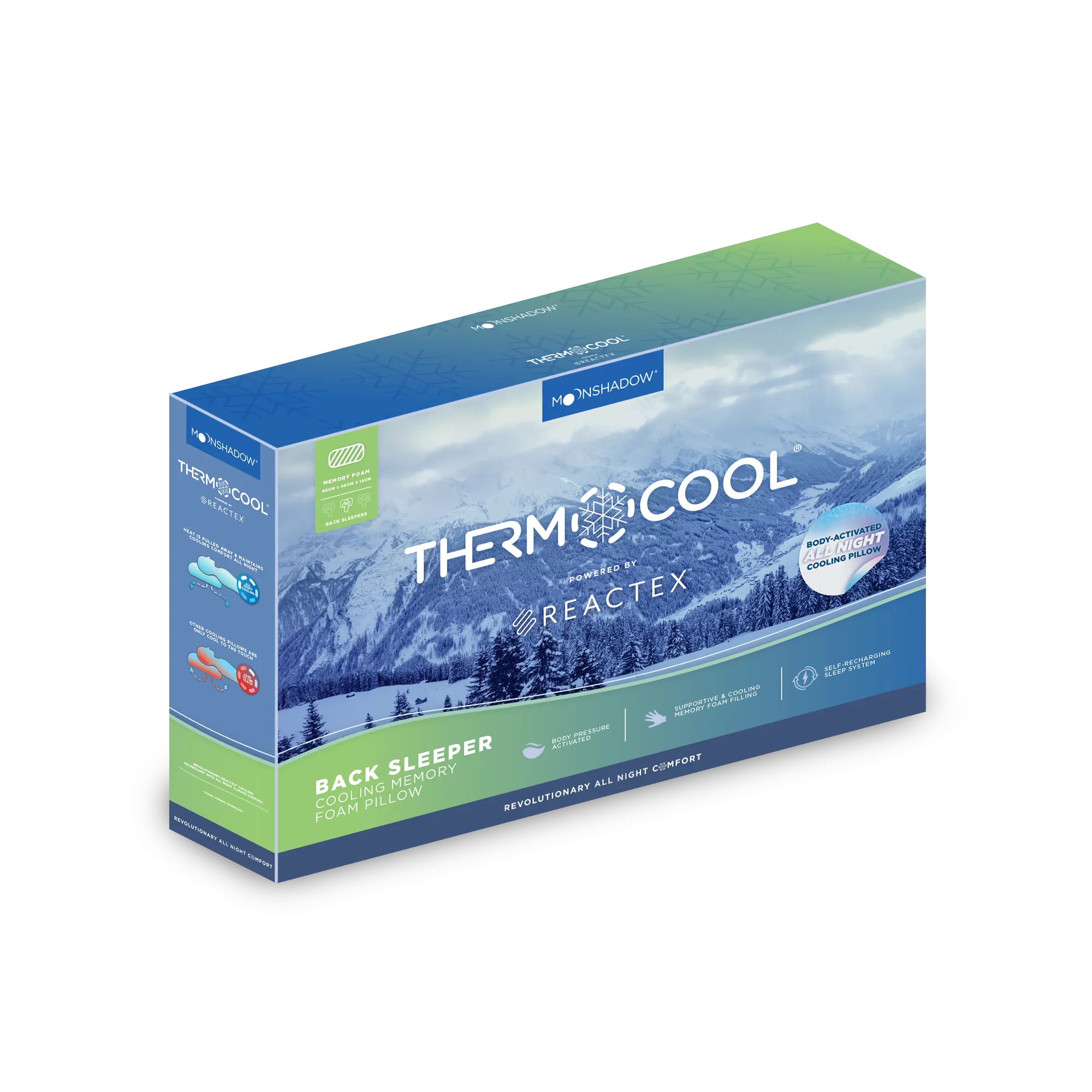 MOONSHADOW® THERMOCOOL® BACK SLEEPER PILLOW
