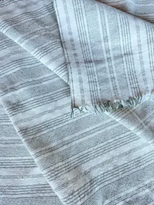 Moss & Cream Fabric by the yard / Green Home Decor Fabric / Cotton Upholstery Fabric / Medium weight fabric / Prewashed Fabric / Stitched