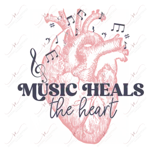Music Heals - clear cast decal