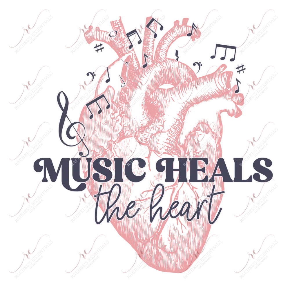 Music Heals - clear cast decal