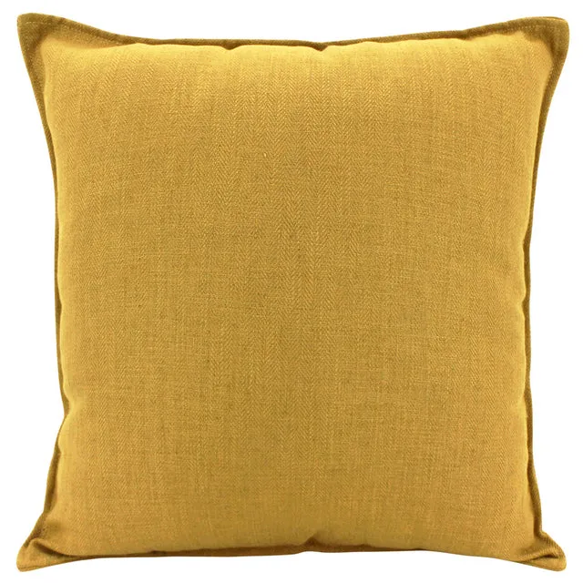 Mustard Linen Cushion - 45cm x 45cm