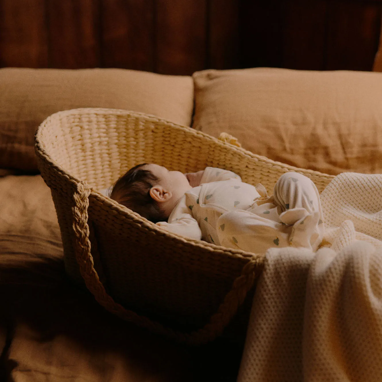 NATURE BABY - PRAIRIE BASSINET BLANKET: OATMEAL MARL