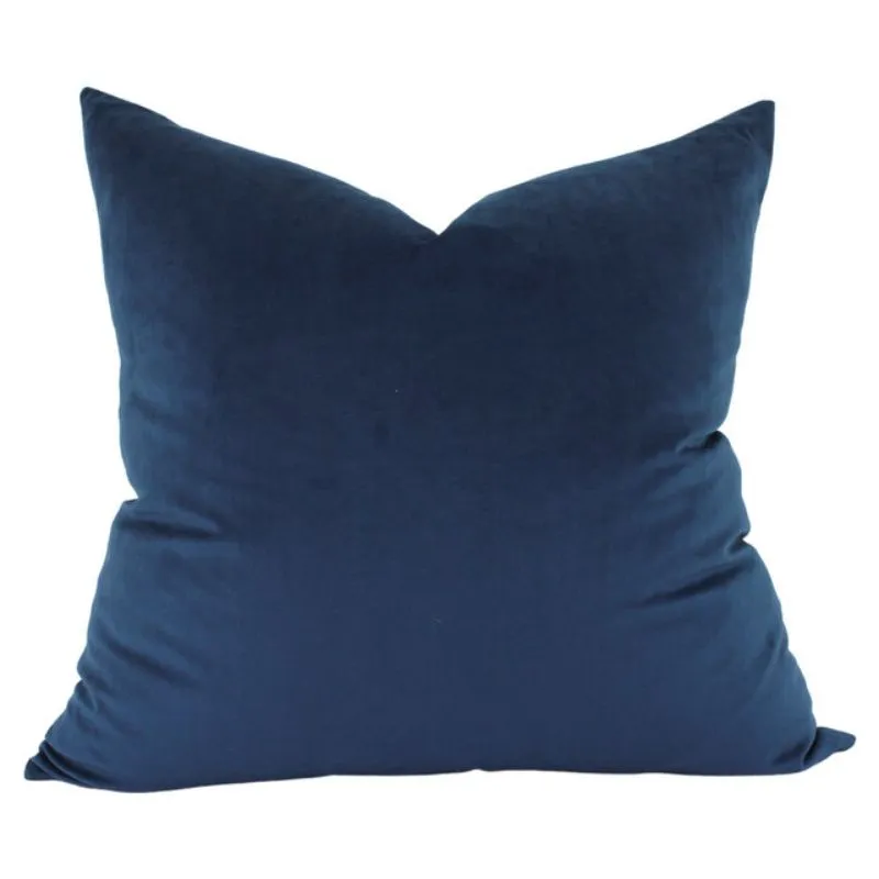 Navy Feather Aria Velvet Cushion - 55cm