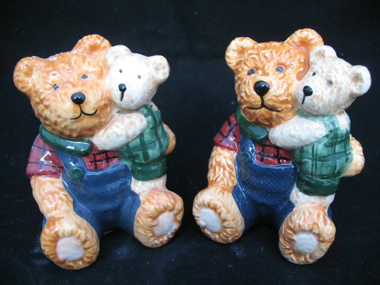 NEW NIB SALT PEPPER SHAKER TEDDY BEAR CERAMIC Set CHRISTMAS THANKSGIVING Dinner