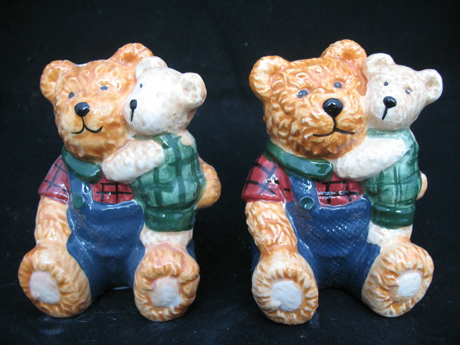 NEW NIB SALT PEPPER SHAKER TEDDY BEAR CERAMIC Set CHRISTMAS THANKSGIVING Dinner