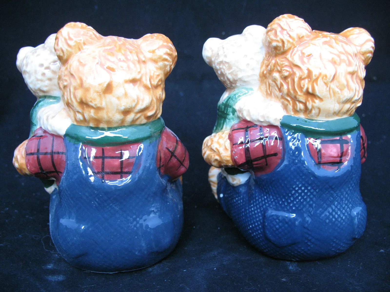 NEW NIB SALT PEPPER SHAKER TEDDY BEAR CERAMIC Set CHRISTMAS THANKSGIVING Dinner