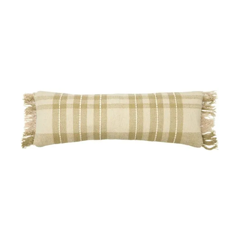Nique Cotton Cushion 30x90cm Ivory/Sage