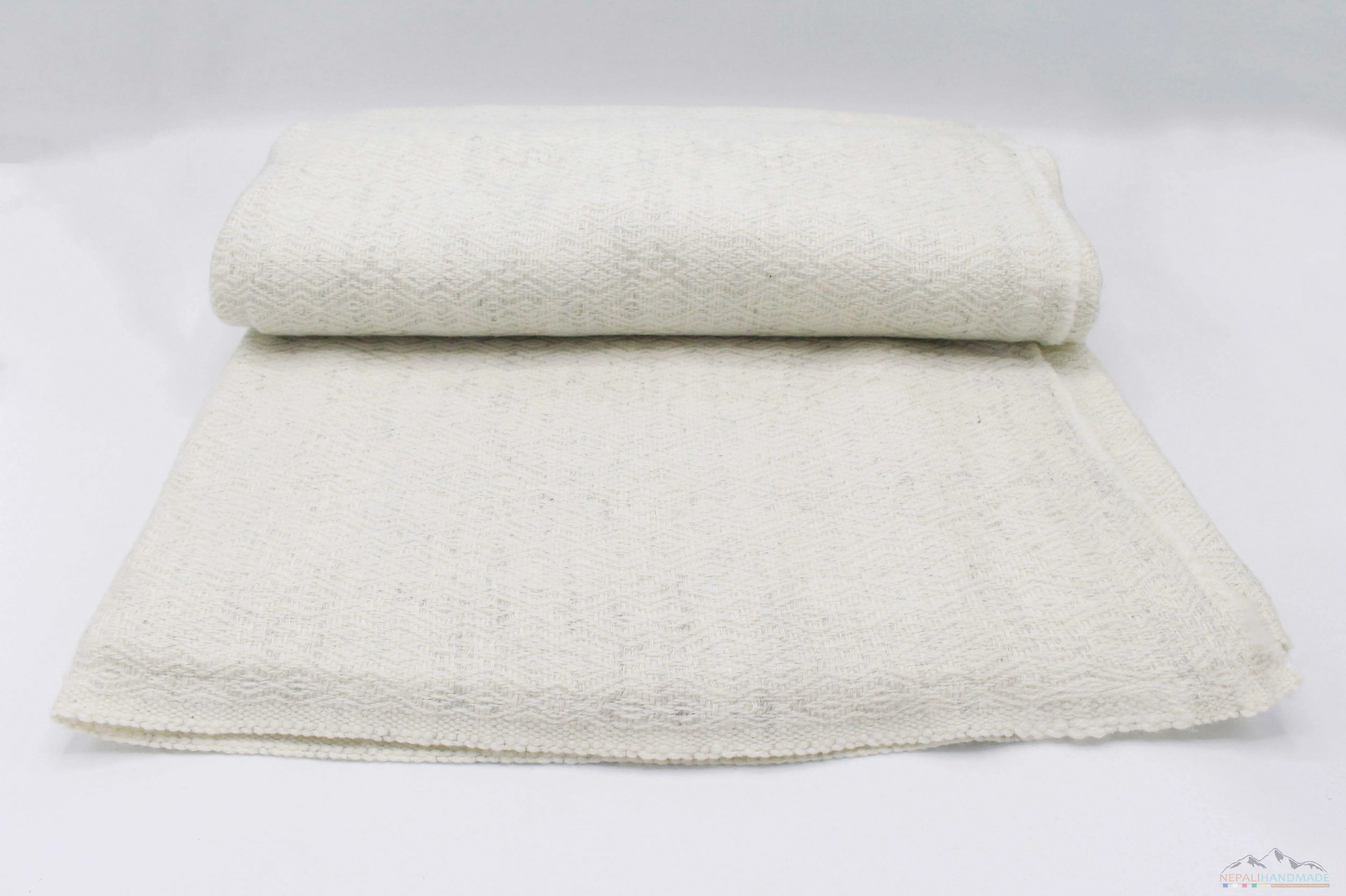 Off White Diamond Cut Cashmere Baby Blanket