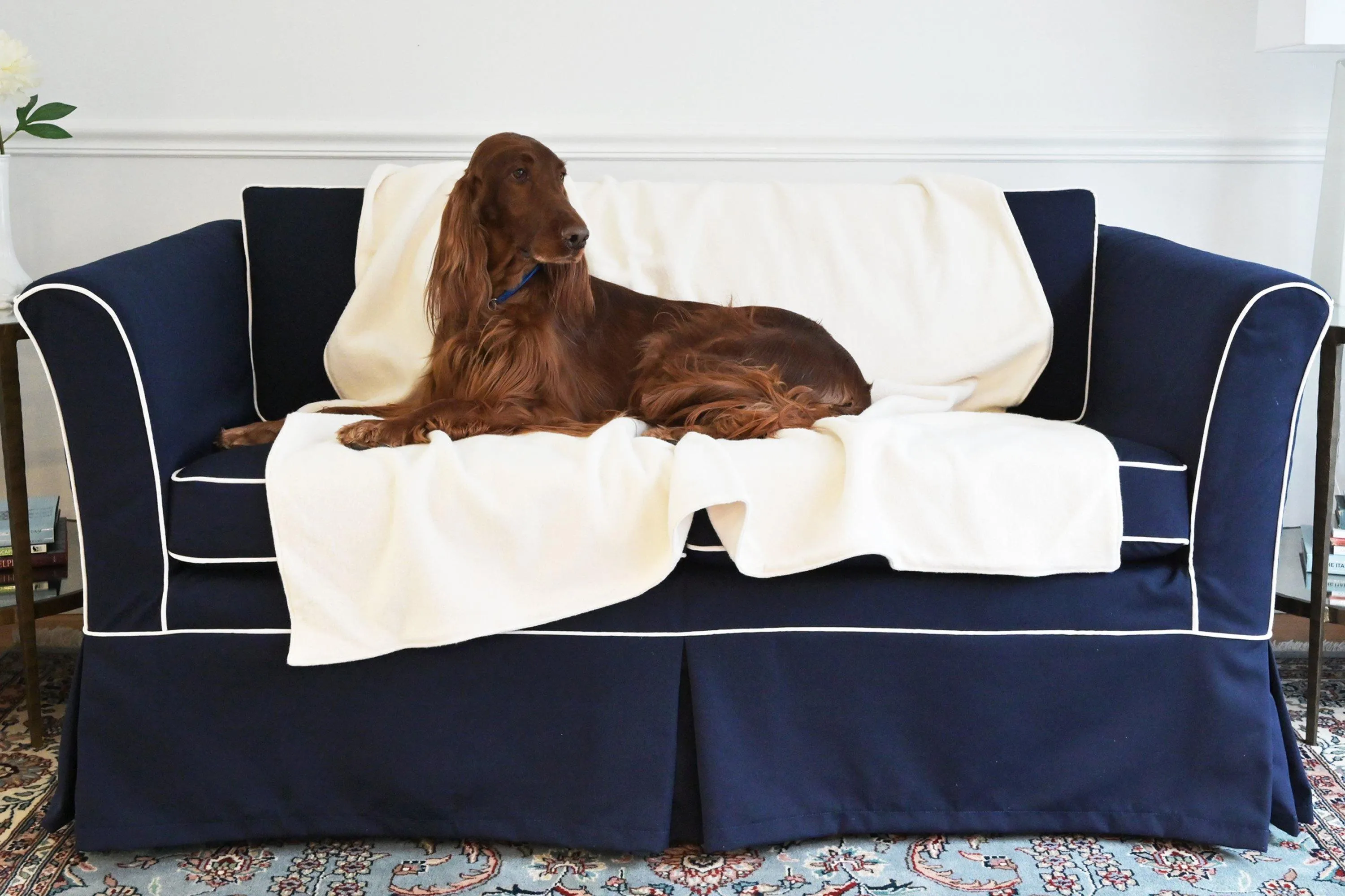 Organic Cotton Dog Blanket, Natural Fleece