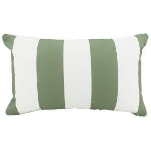 Outdoor Stipe Olive Lumbar Cushion - 30cm x 50cm
