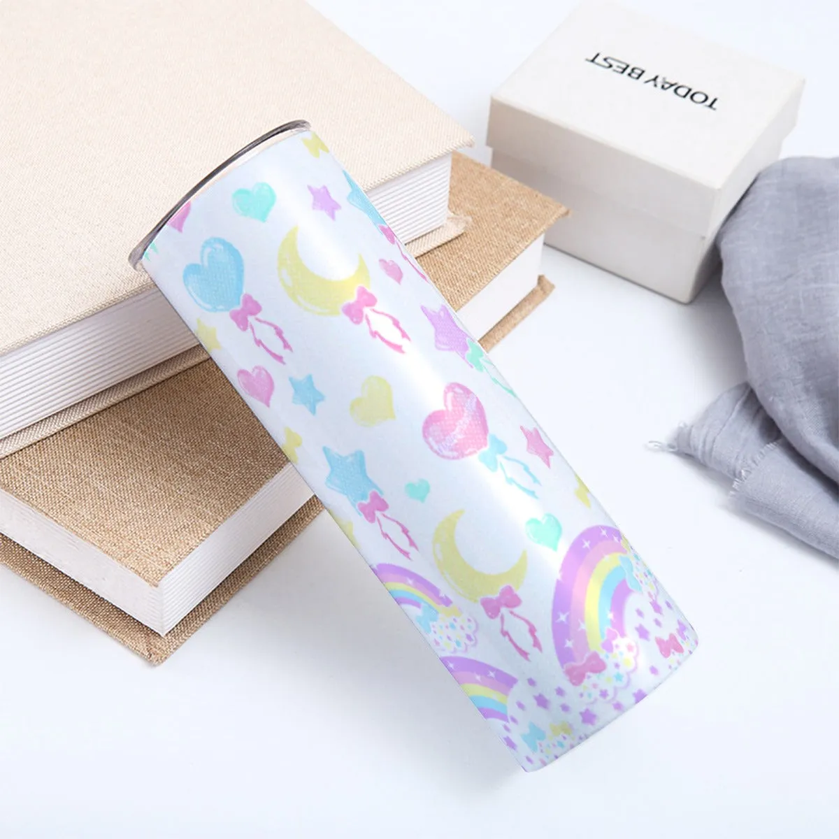 Pastel Party White Tumbler 20oz