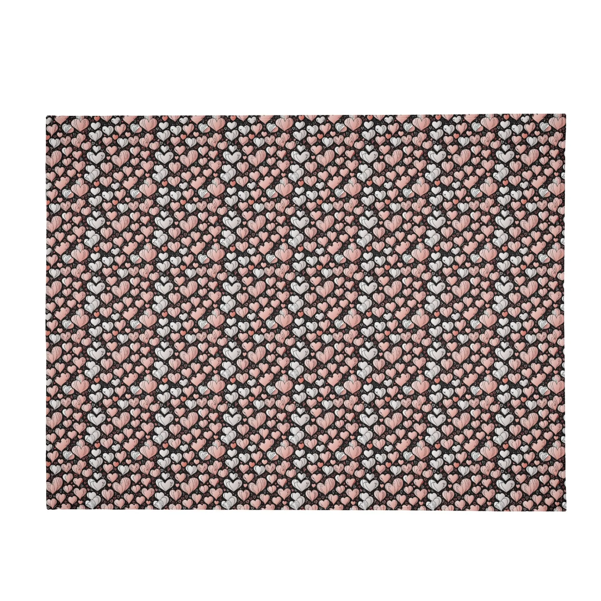 Pink Hearts Flannel Breathable Blanket 4 Sizes