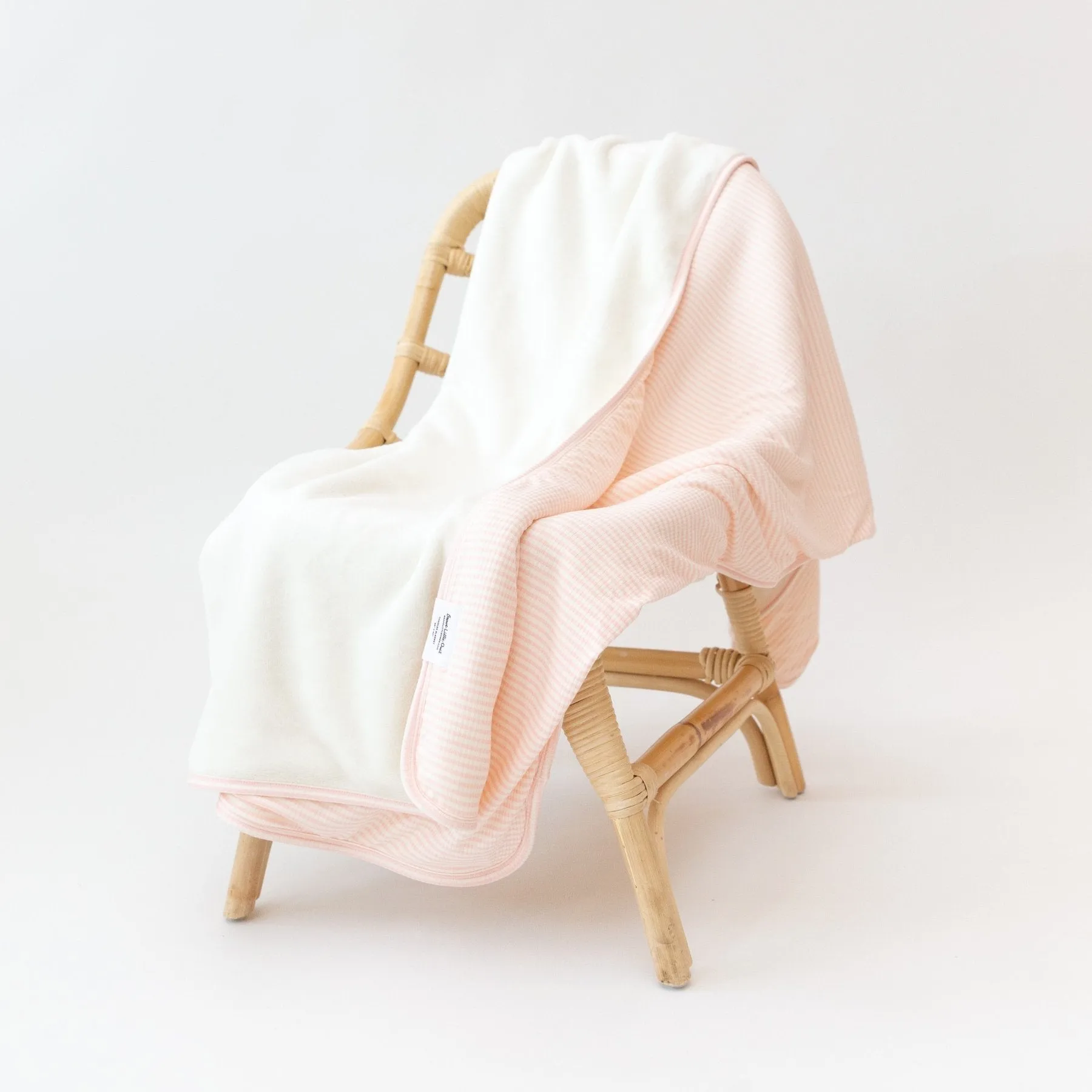 Pink Small Stripe Ribbed Toddler Blanket