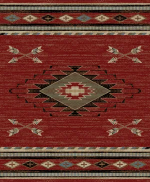 "Arrowhead Red" Western Area Rug (4 Sizes Available)