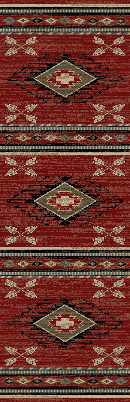 "Arrowhead Red" Western Area Rug (4 Sizes Available)
