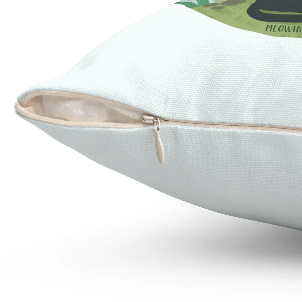 Rainy Days Cats & Plants Throw Pillow Cover