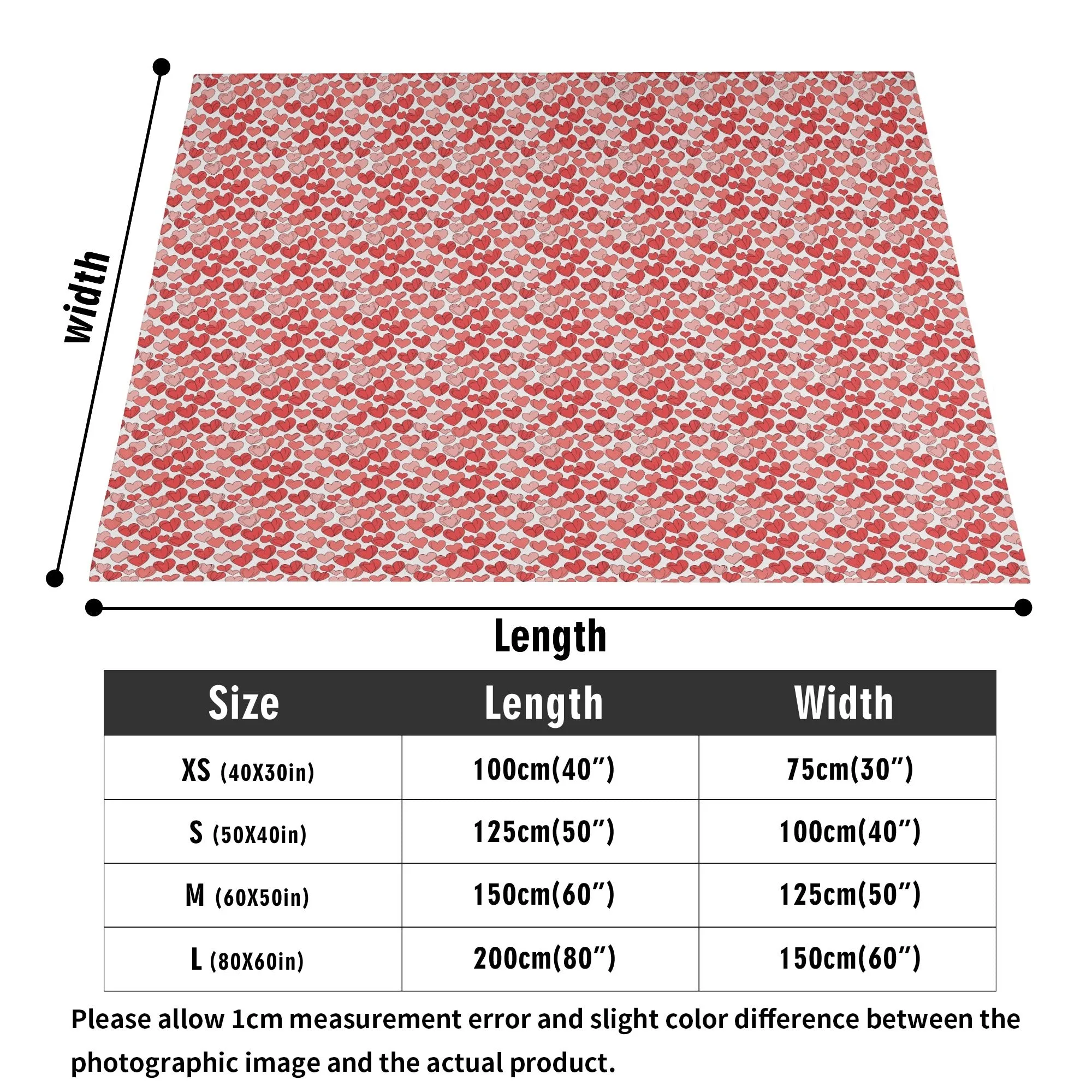 Red Little Hearts Flannel Breathable Blanket 4 Sizes