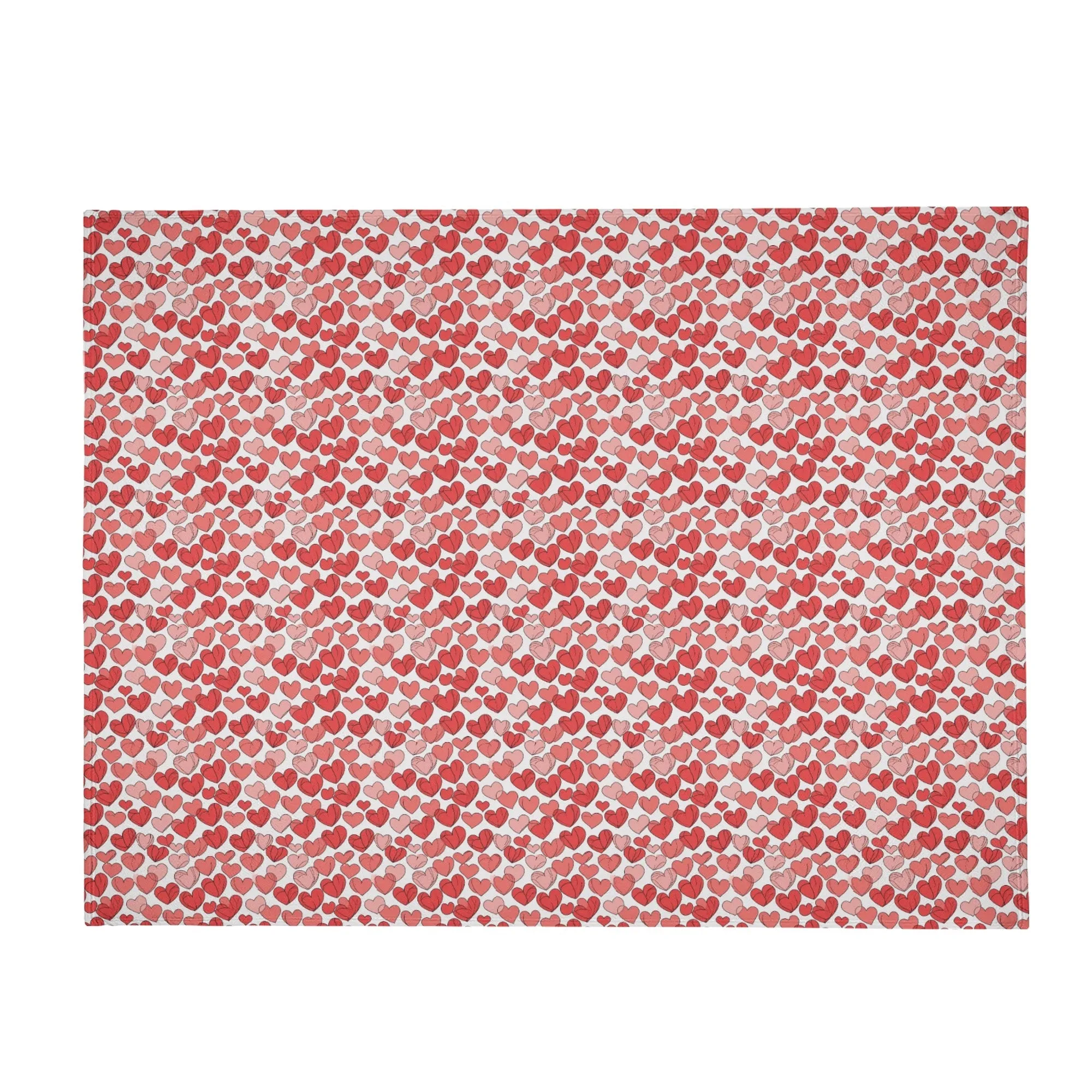Red Little Hearts Flannel Breathable Blanket 4 Sizes