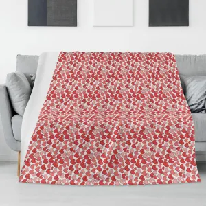 Red Little Hearts Flannel Breathable Blanket 4 Sizes