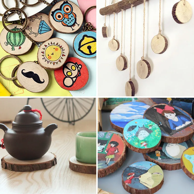 Round wood chips, annual rings, logs, pine chips, hand painted wooden boards, DIY handmade materials, painting, decoration wholesale
