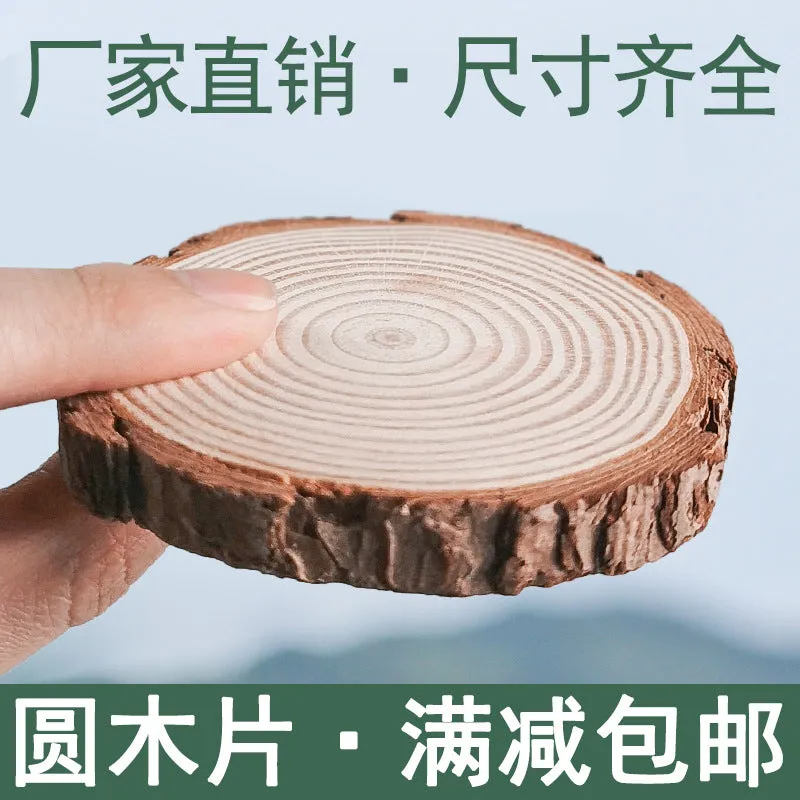 Round wood chips, annual rings, logs, pine chips, hand painted wooden boards, DIY handmade materials, painting, decoration wholesale