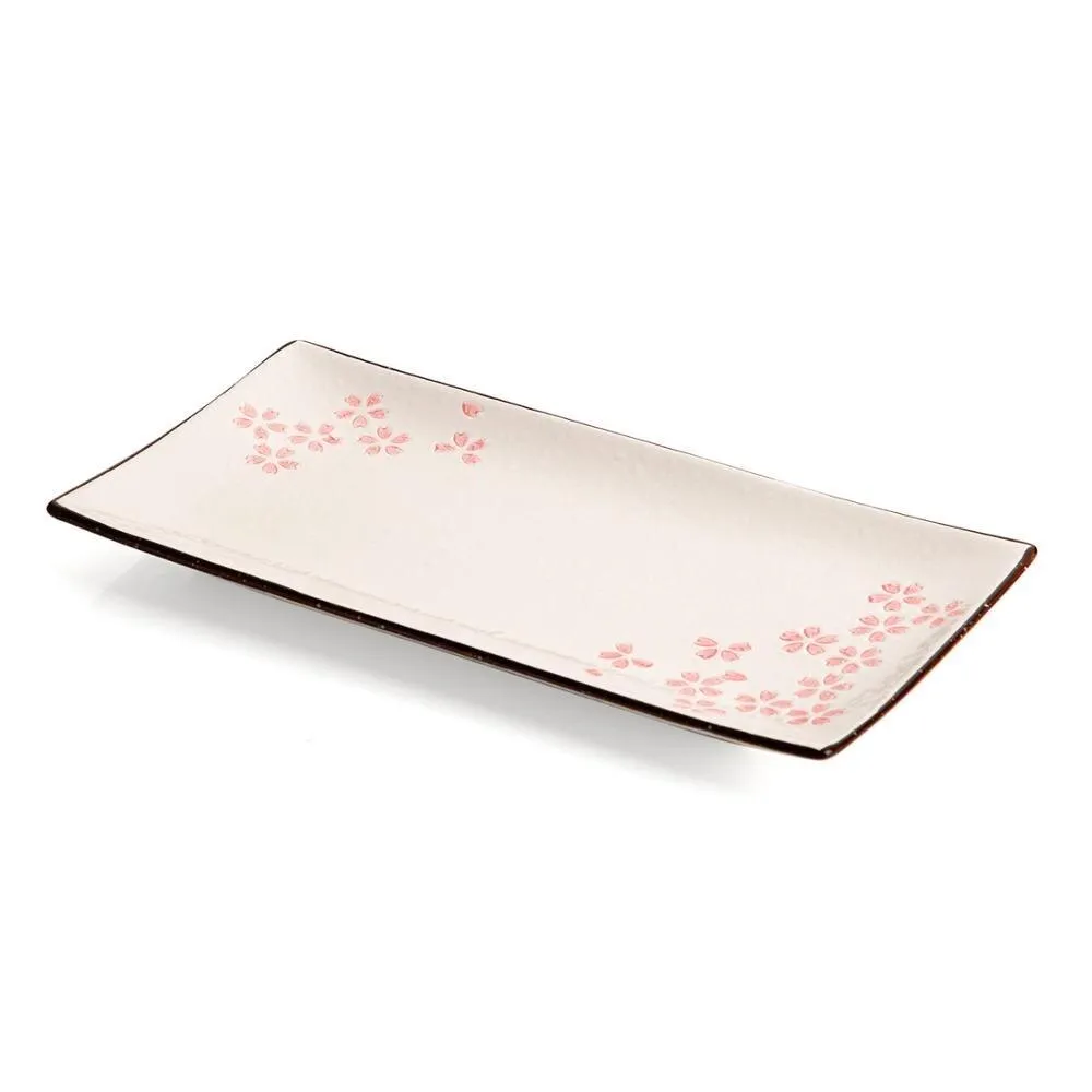 Sakura Style Rectangle Ceramic Dinner Plate