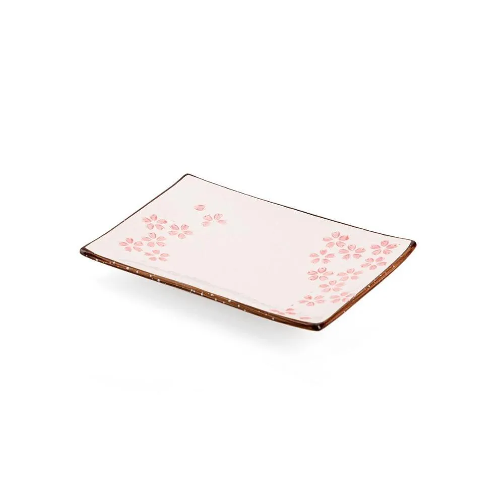 Sakura Style Rectangle Ceramic Dinner Plate