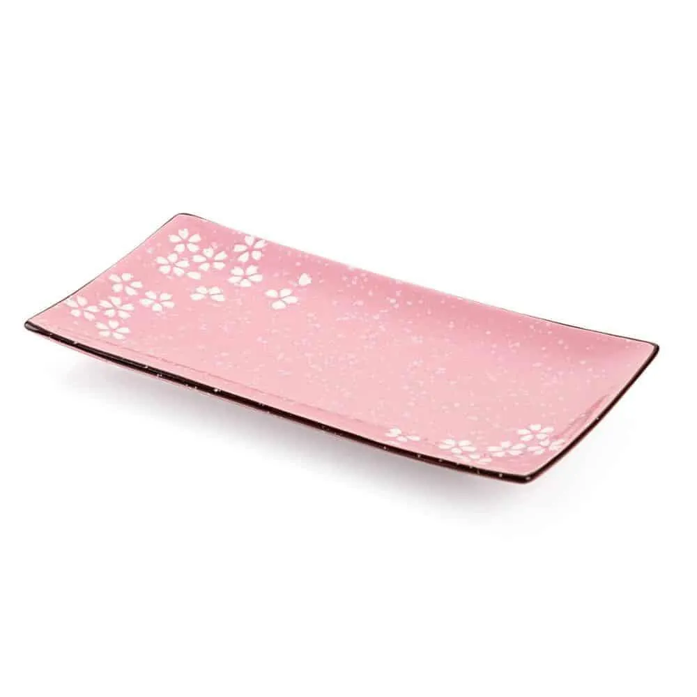 Sakura Style Rectangle Ceramic Dinner Plate