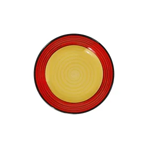Salad Plate Set - Set of 4 - Red & Yellow | Carousel Pattern