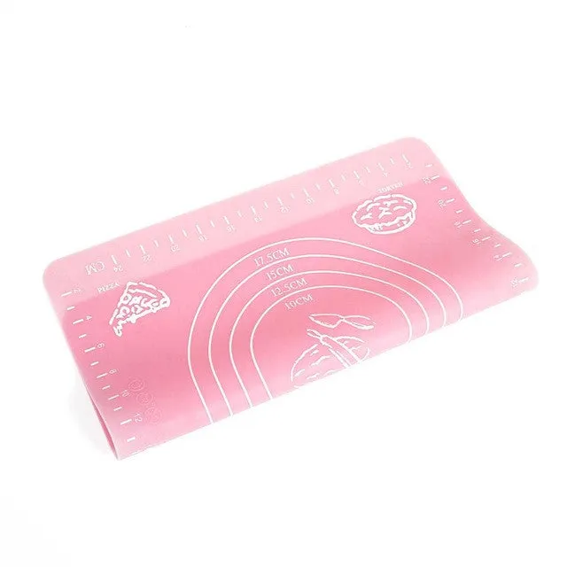 Silicone Baking Mat Sheet Rolling Dough Pastry Cakes Bakeware Oven Pasta Cooking Tools Kitchen Accessories Pink/Blue 29x26cm 1PC