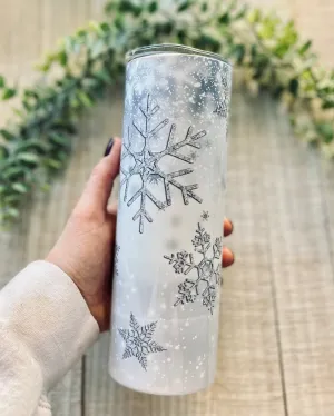 silver snowflakes | 20oz slim tumbler