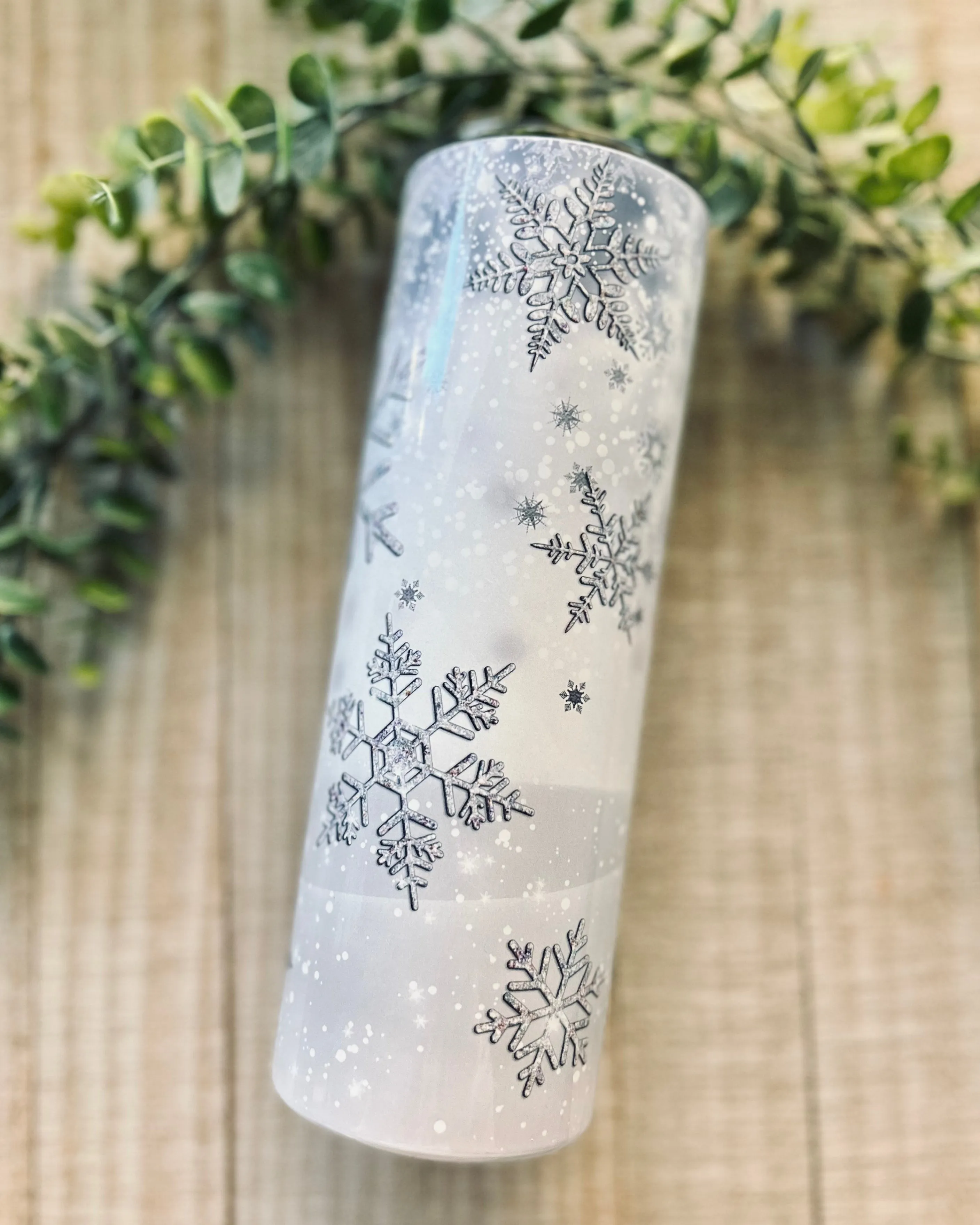 silver snowflakes | 20oz slim tumbler
