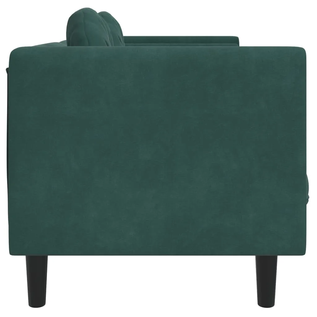 Sofa with Cushions 3-Seater Dark Green Velvet