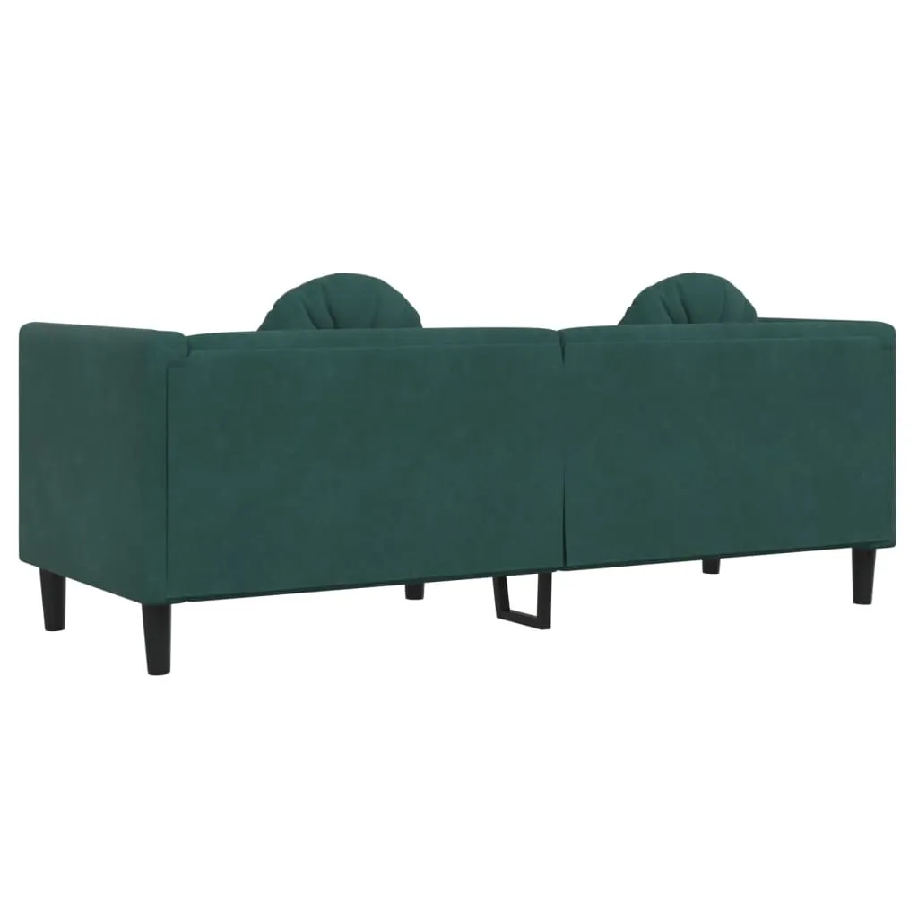 Sofa with Cushions 3-Seater Dark Green Velvet