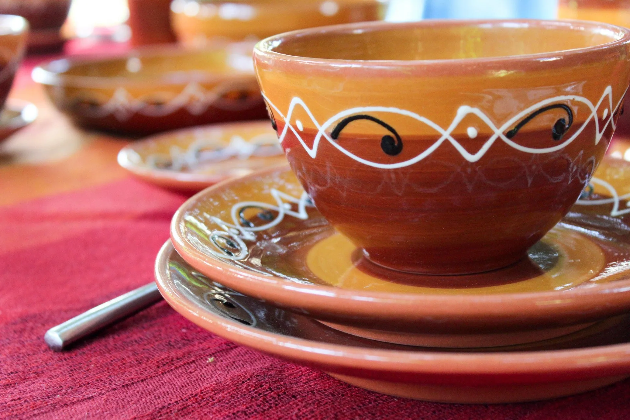 Spanish Sunset Tapa Plates Set of 5 - Hand Painted From Spain