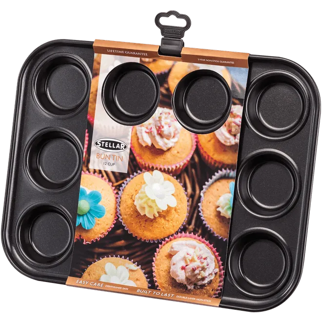 Stellar Bakeware Non-Stick Bun Tin